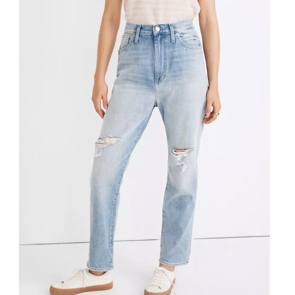 Madewell Denim - NWT The Momjean in Gilford Wash: Ripped Edition
